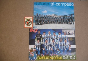Posters antigos de futebol (FC Porto) e calendário (Benfica)