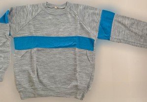 Sweater de Adulto Unissexo, Cinza e Azul
