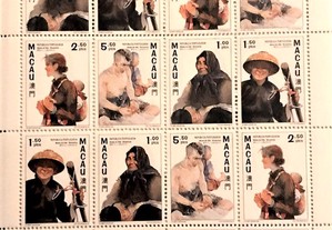 Folha miniatura selos - Tancareiros - Macau - 1997