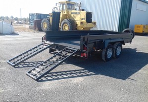 Atrelado Reboque Porta Maquinas Plataforma Estrado Carga Geral Mercadorias mini Giratoria Bobcat Carregadora Tr Novoactor Camião