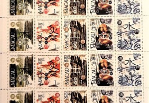 Folha miniatura selos - Feng Shui - Macau - 1997
