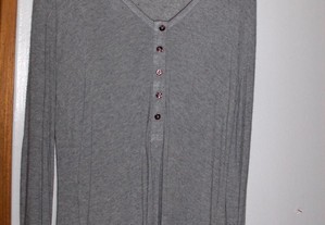 Camisola cinza de algodão, da Zara,Tam M