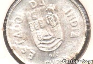 ndia - 1/2 Rupia 1936 - soberba prata