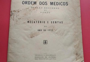 Ordem dos Médicos Relatório e Contas 1960 Porto