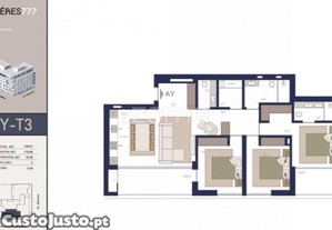 Apartamento T3 Em Matosinhos Sul.