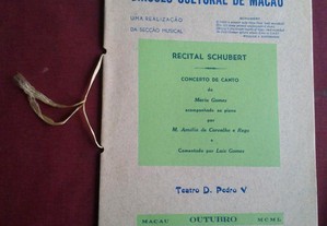 Programa-Macau-Teatro D. Pedro V-Recital Schubert-1950