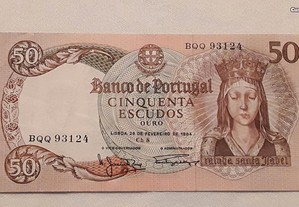 Nota 50$00 (Escudos), Ano 1964, Chapa 8