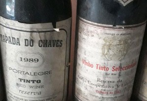 Várias garrafas de vinho velho