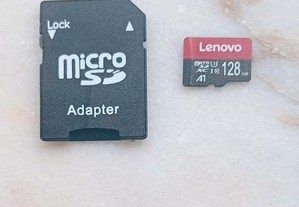 Cartão de memória Lenovo de 128 gigas mais adaptador