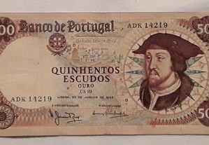 Nota 500$00 (Escudos), Ano 1966, Chapa 10