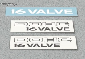 Autocolantes DOHC 16 valve para Honda civic, crx