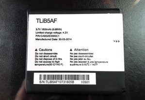 Bateria TLiB5AF para Alcatel One Touch /One Touch X'Pop/Alcatel 997D/etc.