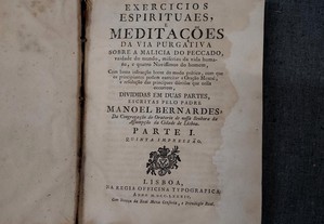 Manoel Bernardes-Exercícios Espirituais e Meditações-1784/5