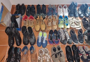 66 pares de sapatos sapatilhas de marca bom estado