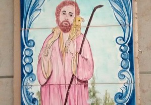 Painel São João Baptista Pintado à Mão 45 x 30cm