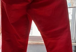 Calças Jeans Zara Man cor vermelho e tamanho 40 - Semi-Novas