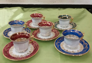 6 Conjuntos Chávenas Porcelana de Art - LIMOGES - Preço Unitário