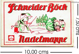 Cartaz antigo de agulhas, made in Germany 1950's