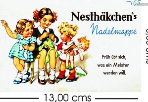Cartaz antigo de agulhas, made in Germany - 1950's