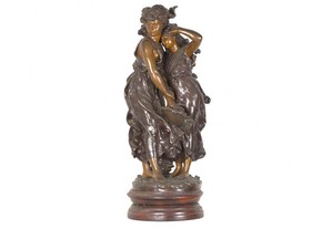 Escultura bronze proteção mulheres François Moreau século XIX