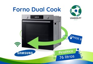 Forno Pirolítico Dual Cook Samsung 76L - Vapor Natural - Wi-Fi - Inox
