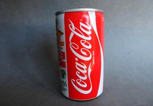 Lata antiga Coca-cola com mascote Piqué Mundial México 86