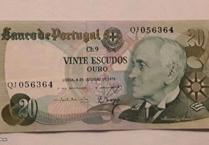Nota 20$00 (Escudos), Ano 1978, Chapa 9