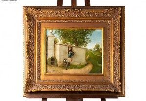 Pintura criança rouba maçãs Romantismo século XIX