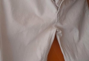 Calças originais Zara cor branco tamanho 42 - Semi-Novas