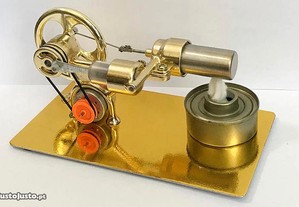 Motor Stirling Mini Modelo ar quente com gerador dínamo eletricidade LED NOVO