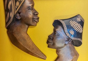 Casal Rostos faces africanas angolanas figuras
