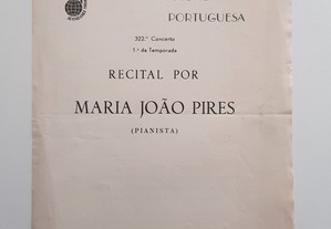 TIVOLI Programa Recital Maria João Pires 1972