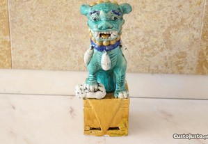 Raro e Grande Cão Foo Porcelana Chinesa 45 cm