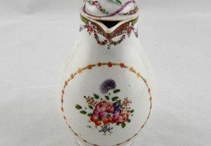 Leiteira com tampa em porcelana Companhia das Índias, Família Rosa   séc. XVIII