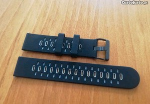 Bracelete 22mm em silicone (Nova) preta cinzenta