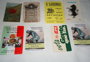 calendários de bolso várias marcas anos 80 e 90