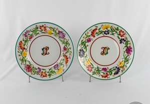 Conjunto de 2 pratos como monograma porcelana Artibus