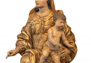 Escultura Nossa Senhora menino Jesus século XVIII