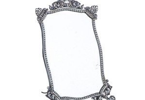 Espelho de mesa antigo com moldura em prata