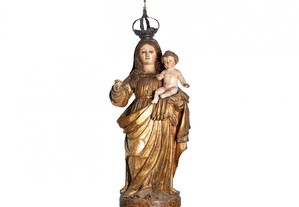 Escultura Nossa Senhora Carmo Jesus Barroco século XVII