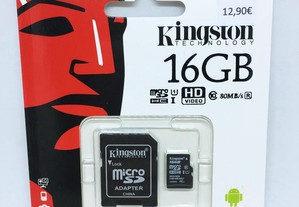 Cartão de memória Micro SD com adaptador Kingston