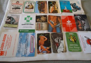 Vários calendários de bolso de várias marcas e firmas anos 80 e 90