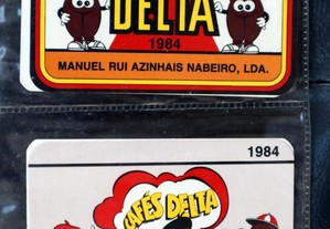 2 Calendários Cafés Delta Manuel Rui Azinhais Nabeiro 1984