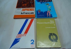 Vários livros de Francês e Inglès 1977 /86