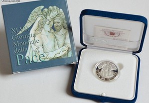 Vaticano 5 euros 2014 XLVII dia mundial da paz prata proof