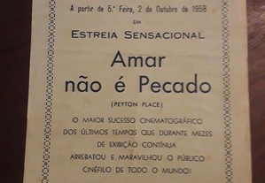 Programa Cinema NunAlvares 1958 Amar não é pecado