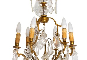 Candeeiro cristal francês Luís XV século XIX