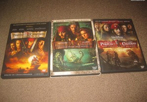3 DVDs da Saga "Piratas das Caraíbas"C/Johnny Depp