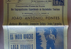 Programa de tourada bullfight Praça de touros Plaza de toros Sobral de Monte Agraço 1962