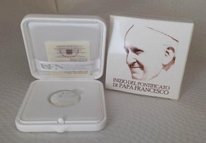 vaticano 5 euros 2013 prata proof início do pontificado do papa francisco